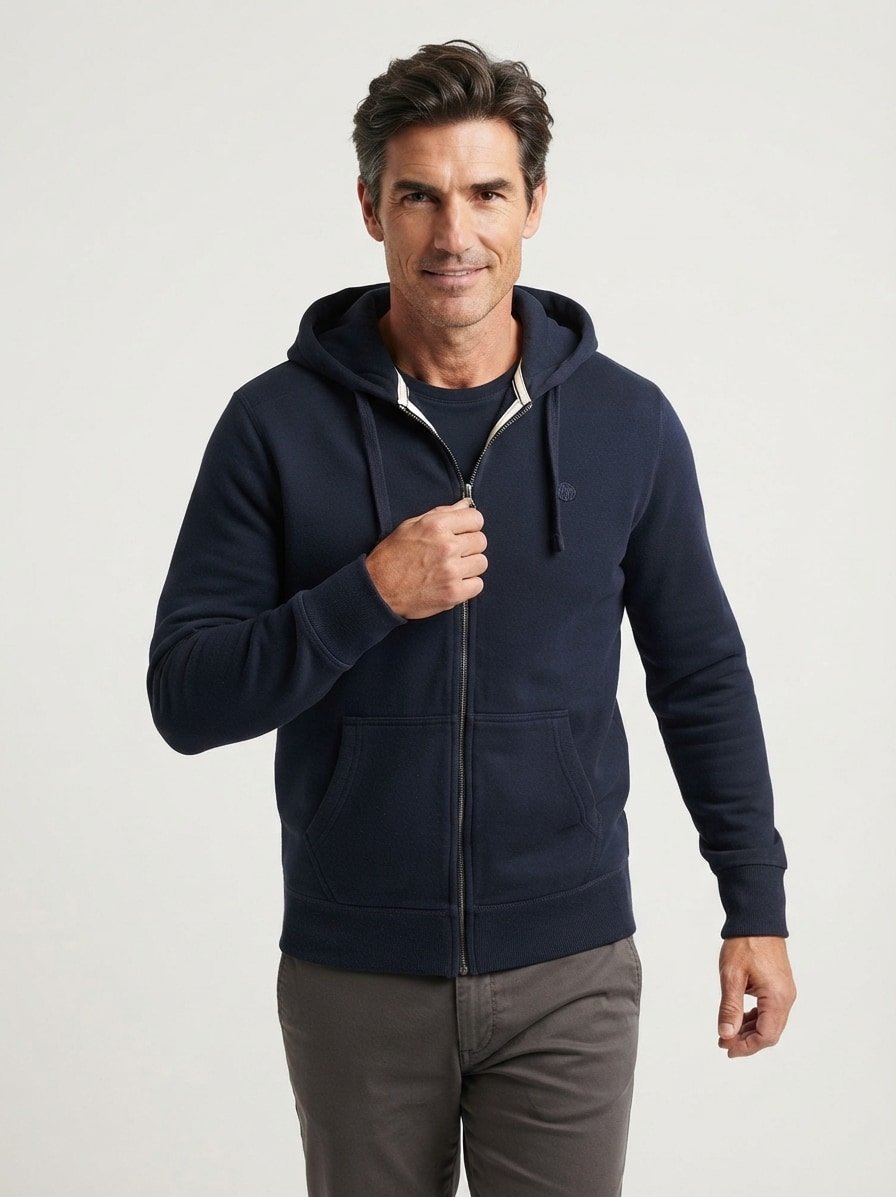 Sweatjacke, Baumwolle, dunkelblau
