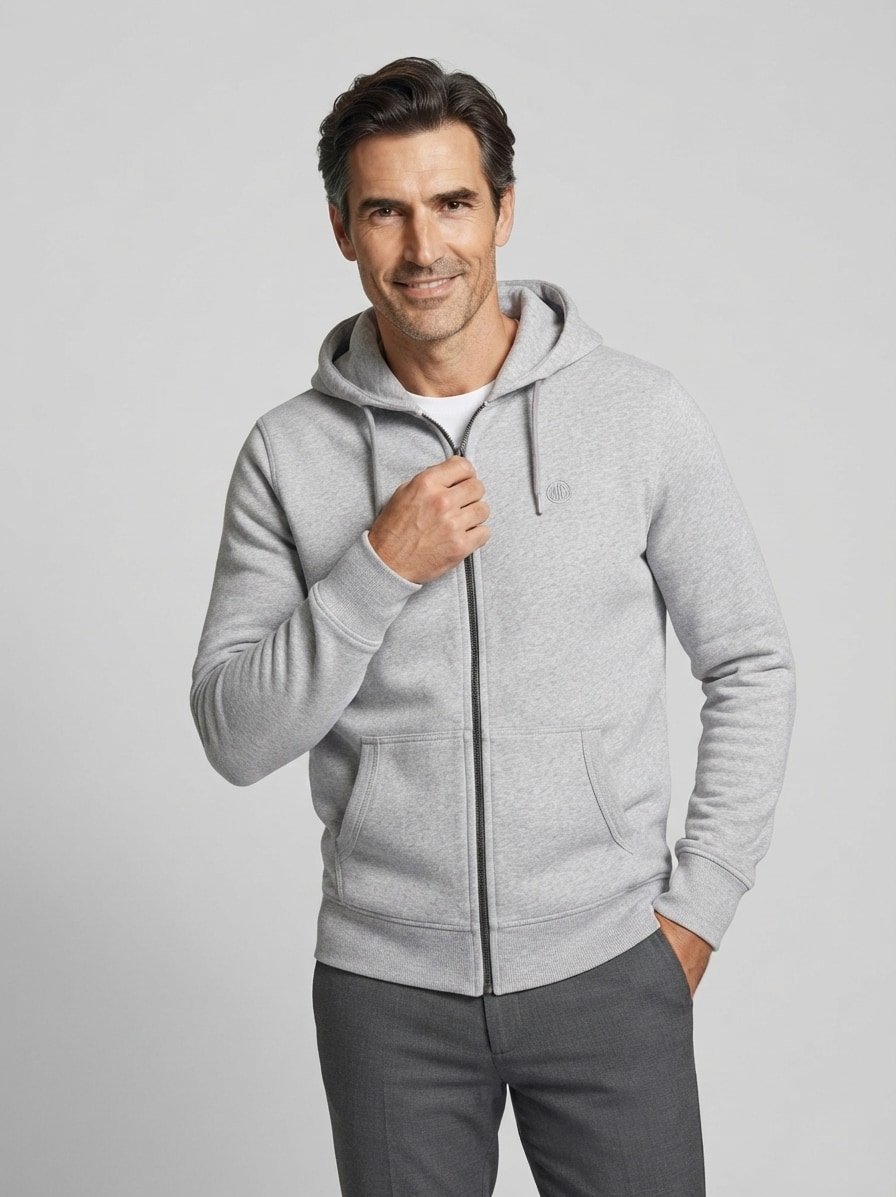 Sweatjacke, Baumwolle, grau