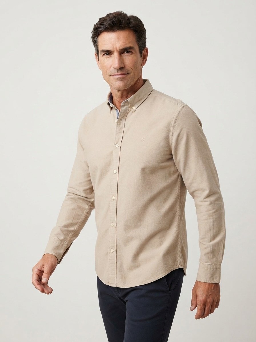 Hemd, Regular Fit, Cord, beige