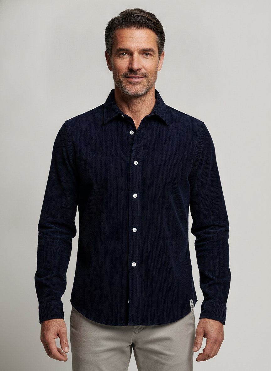 Hemd, Cord, navy