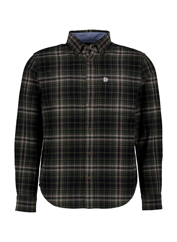 Hemd, Flanell, oliv-schwarz kariert