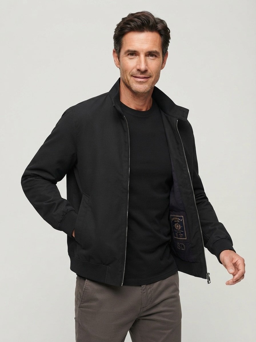 Blouson, Mikrofaser wasserabweisend, wattiert, schwarz