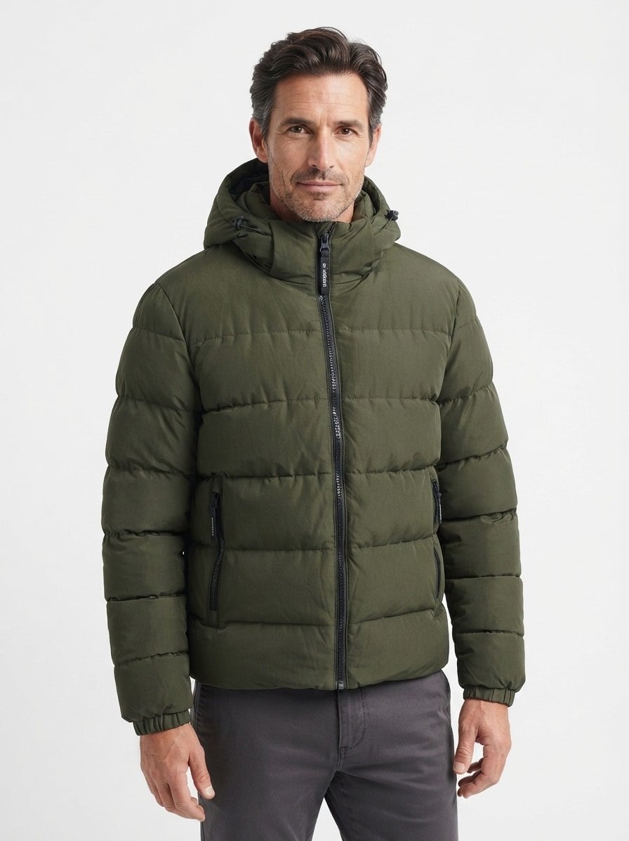 Steppjacke, Mikrofaser wattiert, khaki