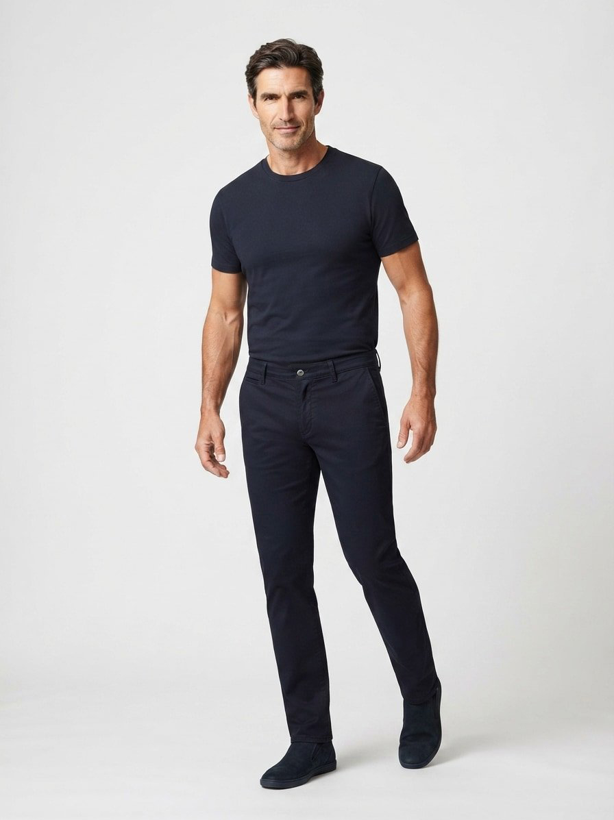 Chino Fabio, Modern Fit, Baumwoll-Stretch, navy