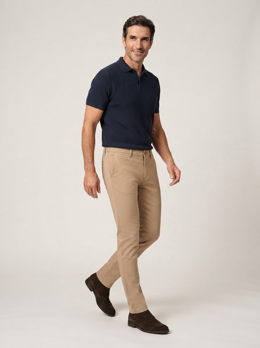 Chino Fabio, Modern Fit, Baumwoll-Stretch, beige
