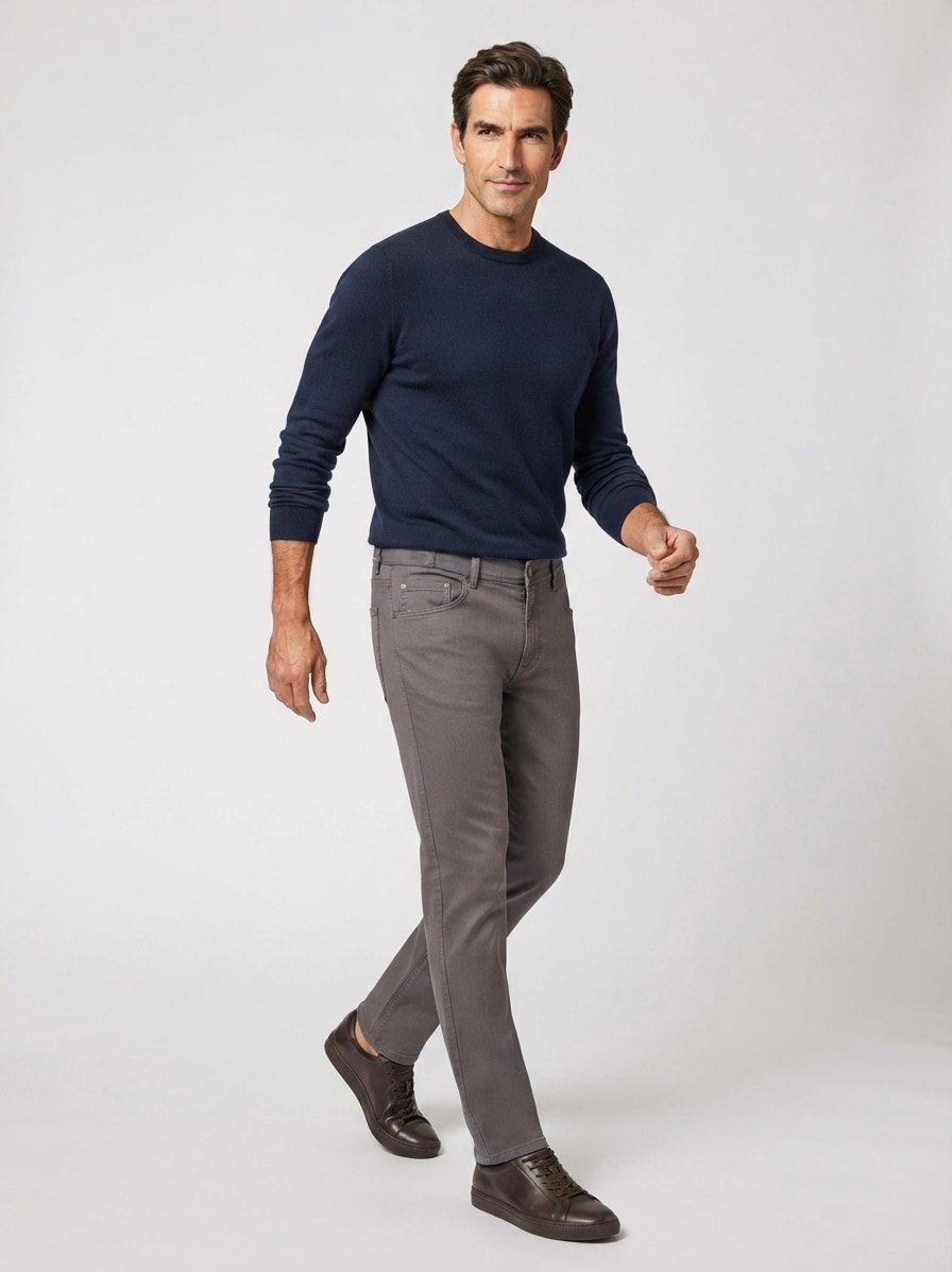 Hose Chuck, Modern Fit, Baumwoll-Stretch, graphit meliert