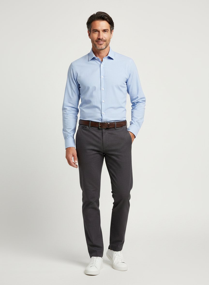 Hose Fabio, Modern Fit, graphit meliert