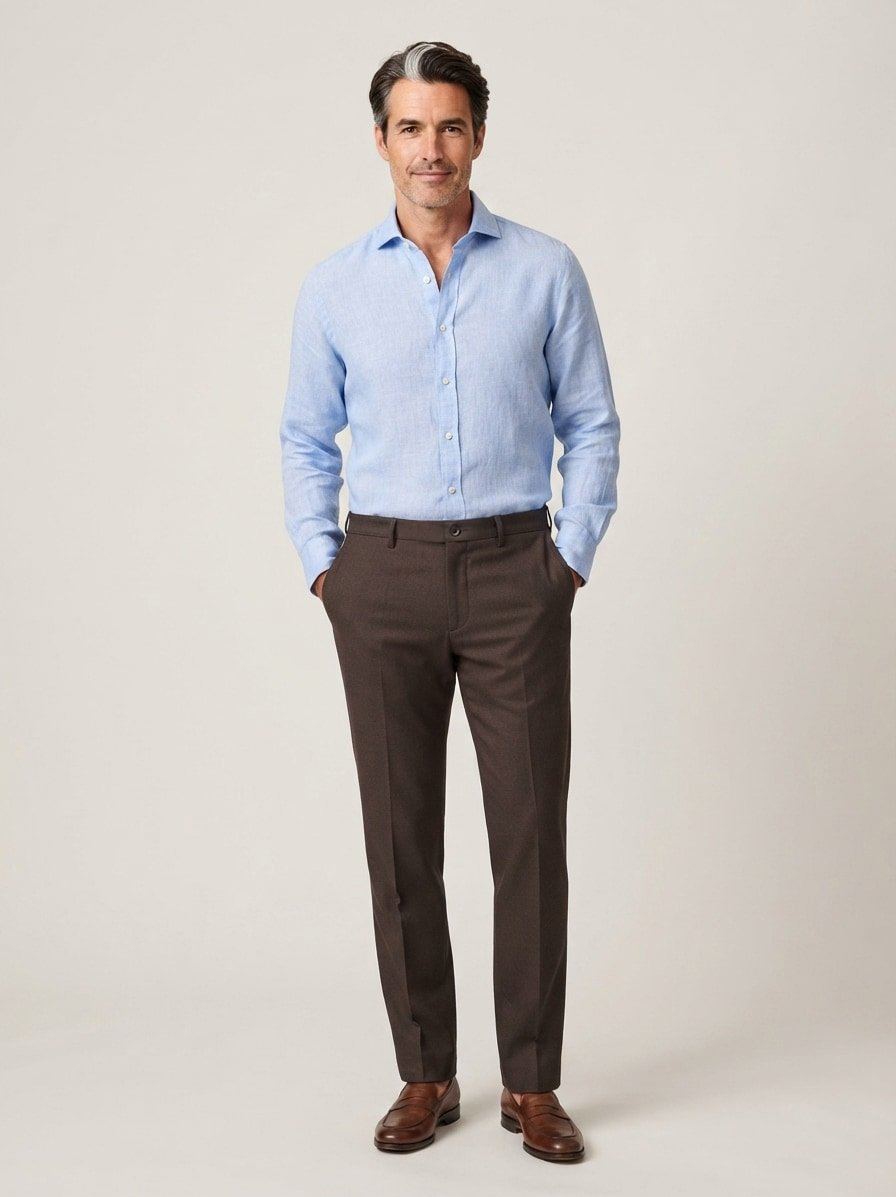 Hose Fabio, Modern Fit, braun meliert