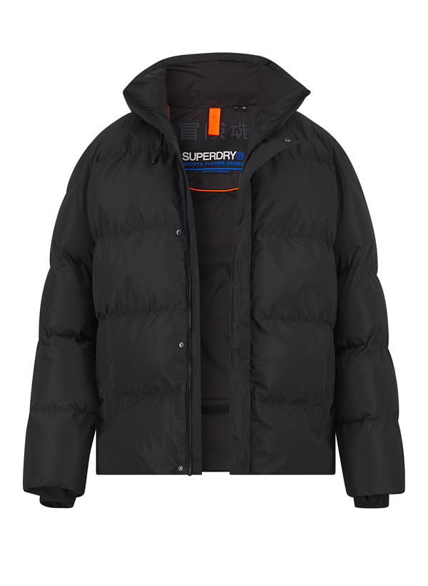 Steppjacke, Mikrofaser wattiert, schwarz