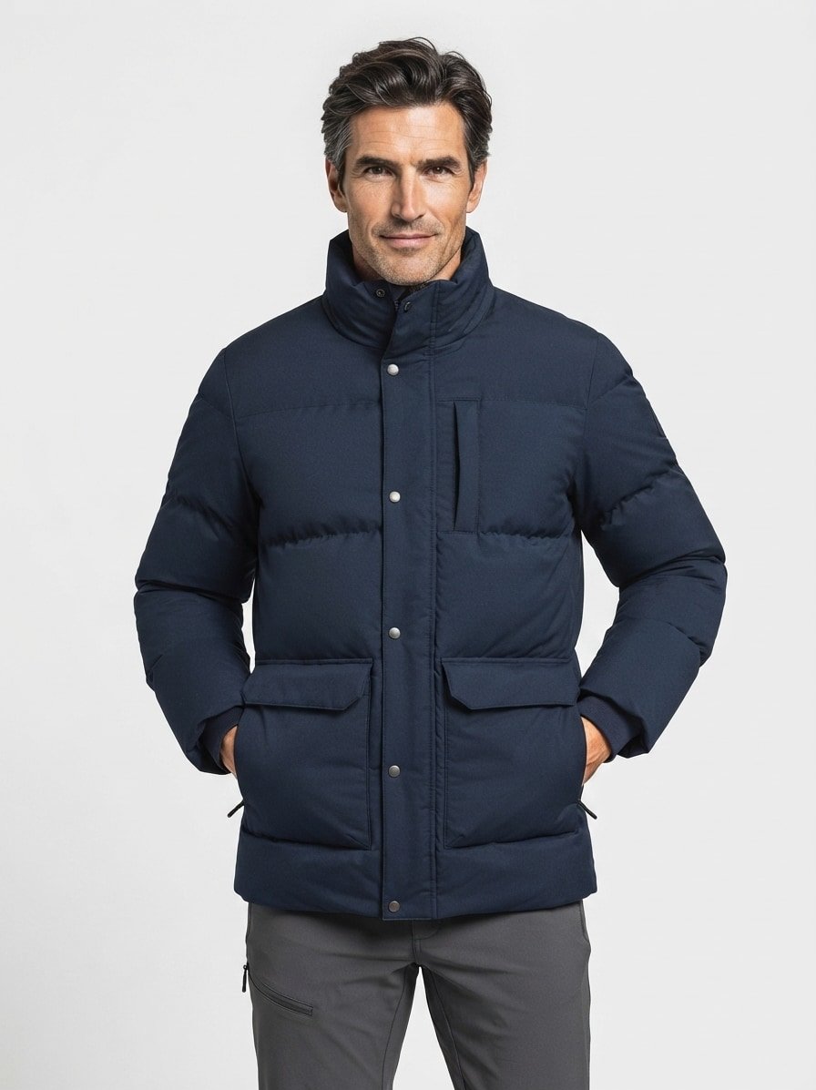 Daunenparka Vindave, Mikrofaser wasserdicht, navy