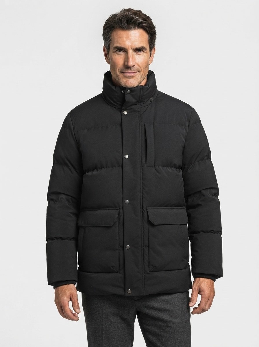Daunenparka Vindave, Mikrofaser wasserdicht, schwarz