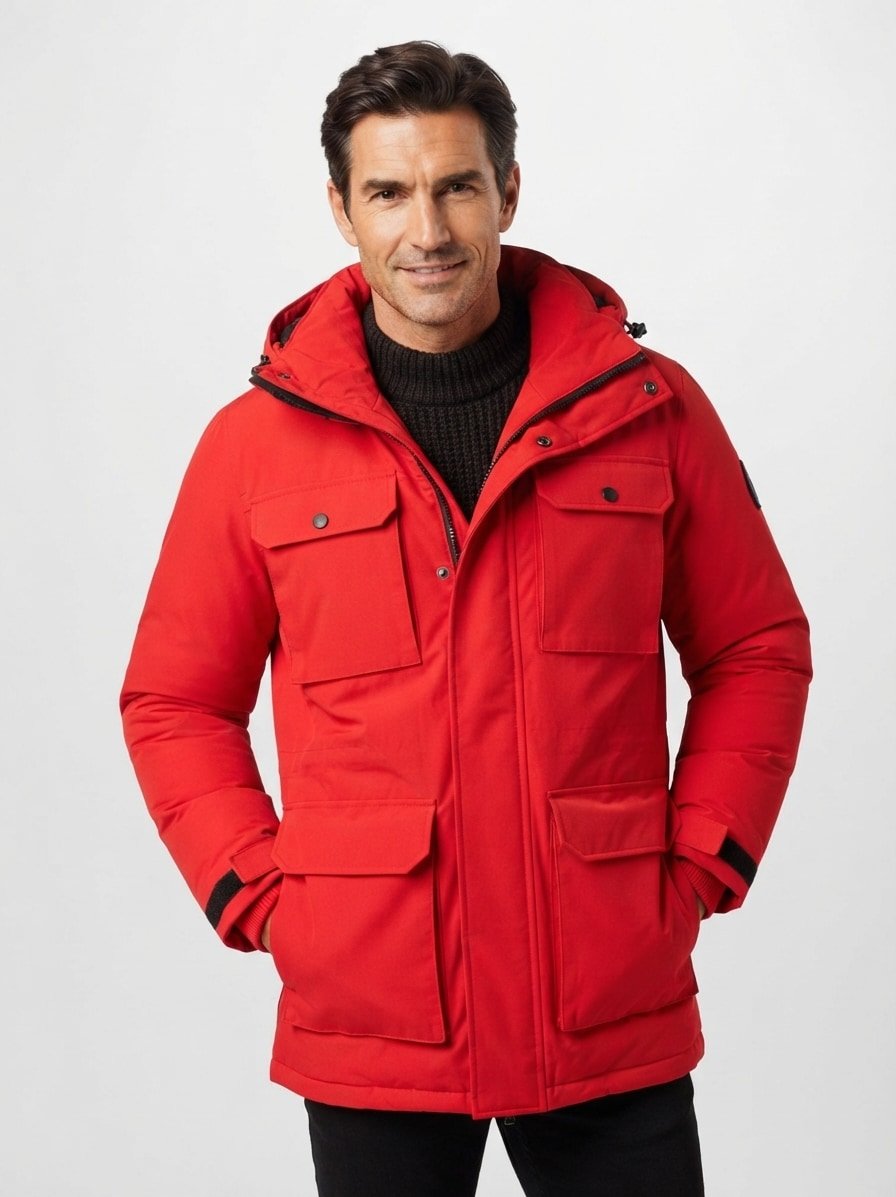 Steppjacke, Mikrofaser wasserabweisend, orange