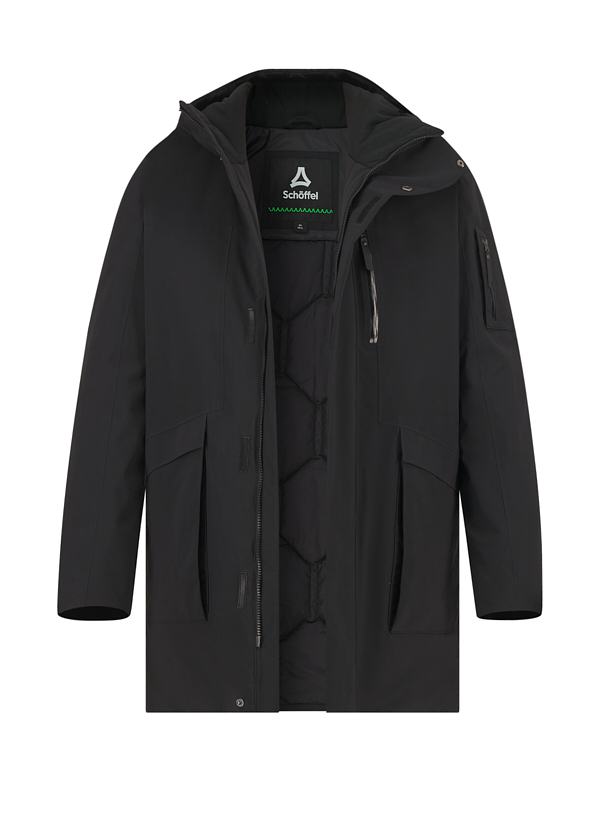 Parka Optimea, Mikrofaser wasserdicht, schwarz