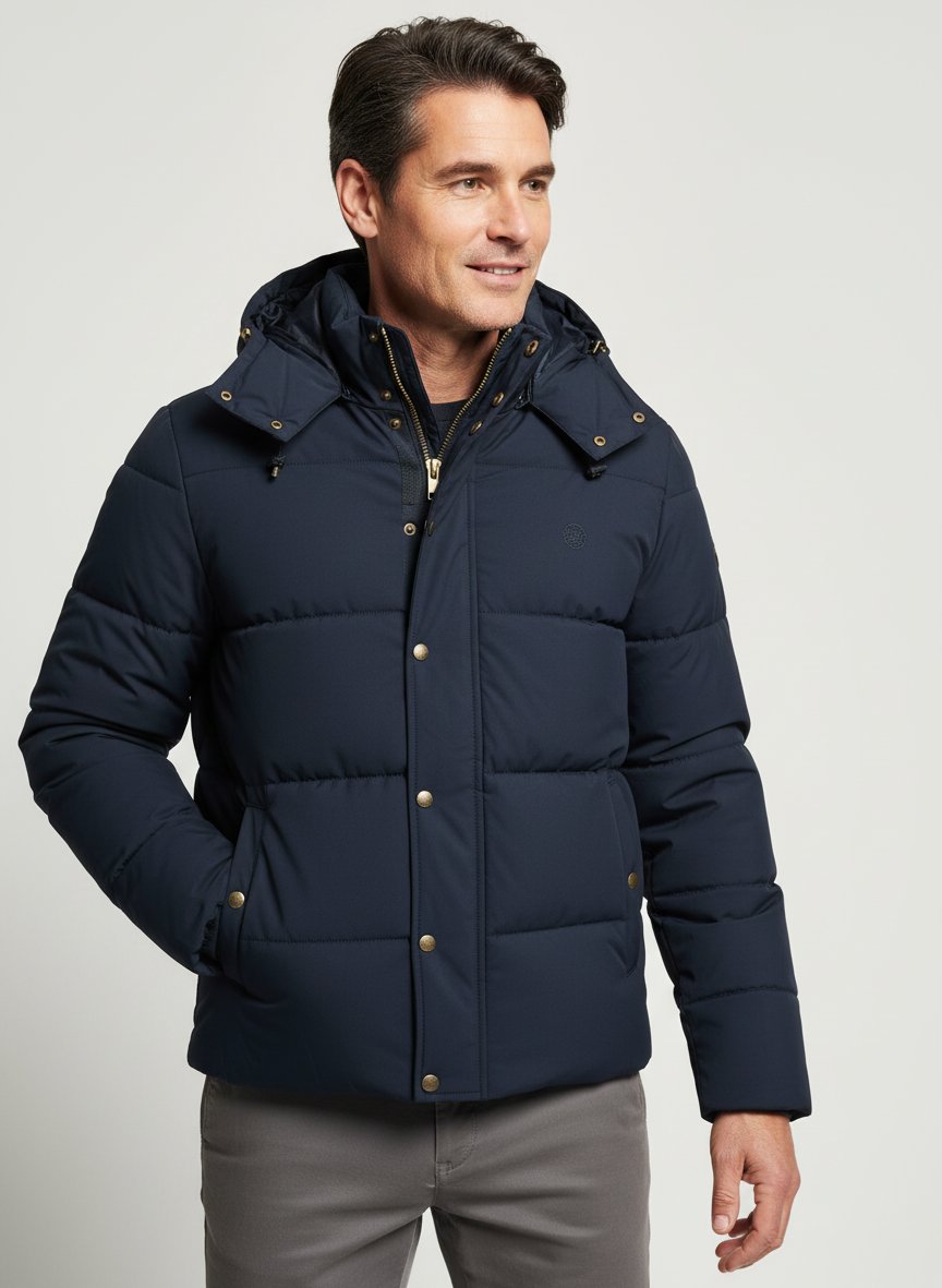 Steppjacke, Mikrofaser wattiert, navy