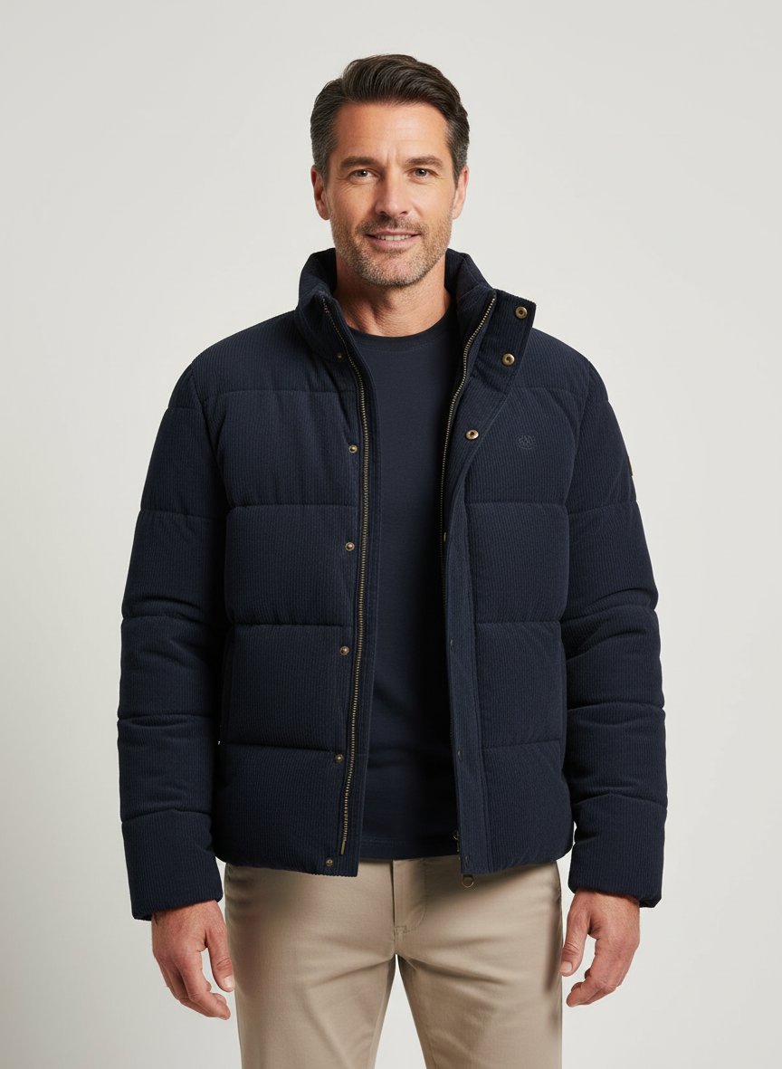Steppjacke, Cord wattiert, navy