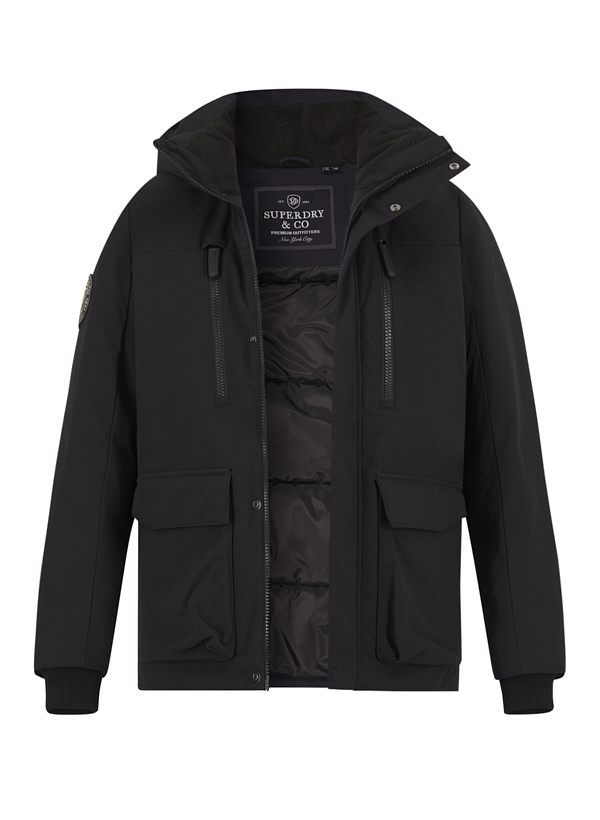 Jacke, Mikrofaser wasserabweisend, schwarz