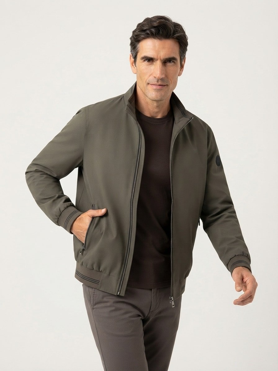 Blouson, Mikrofaser wasserabweisend, olivgrün