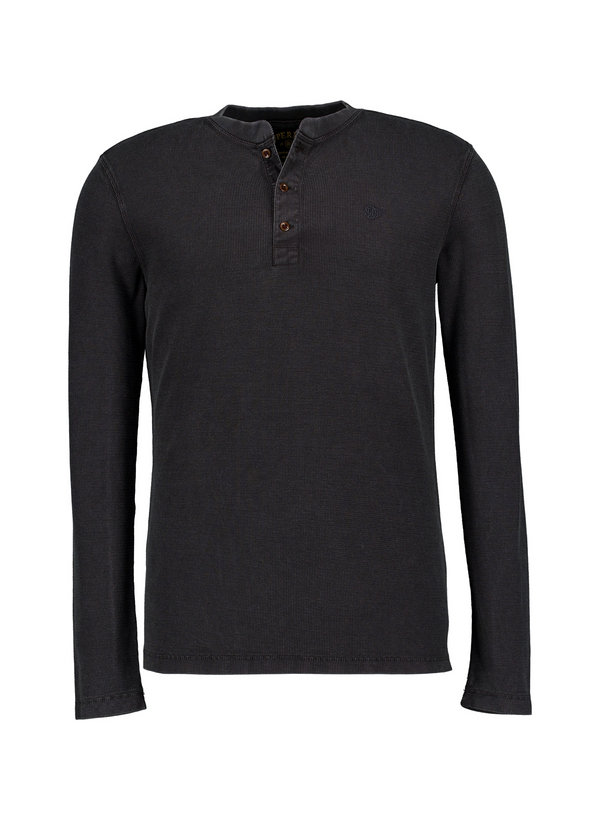 Longsleeve, Baumwolle, washed black