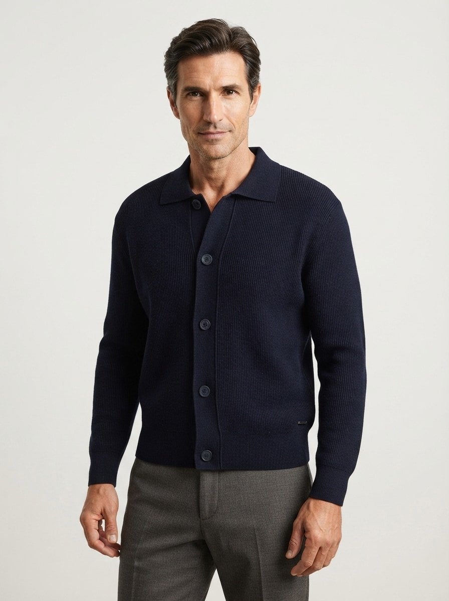 Strickjacke, Baumwolle, dunkelblau