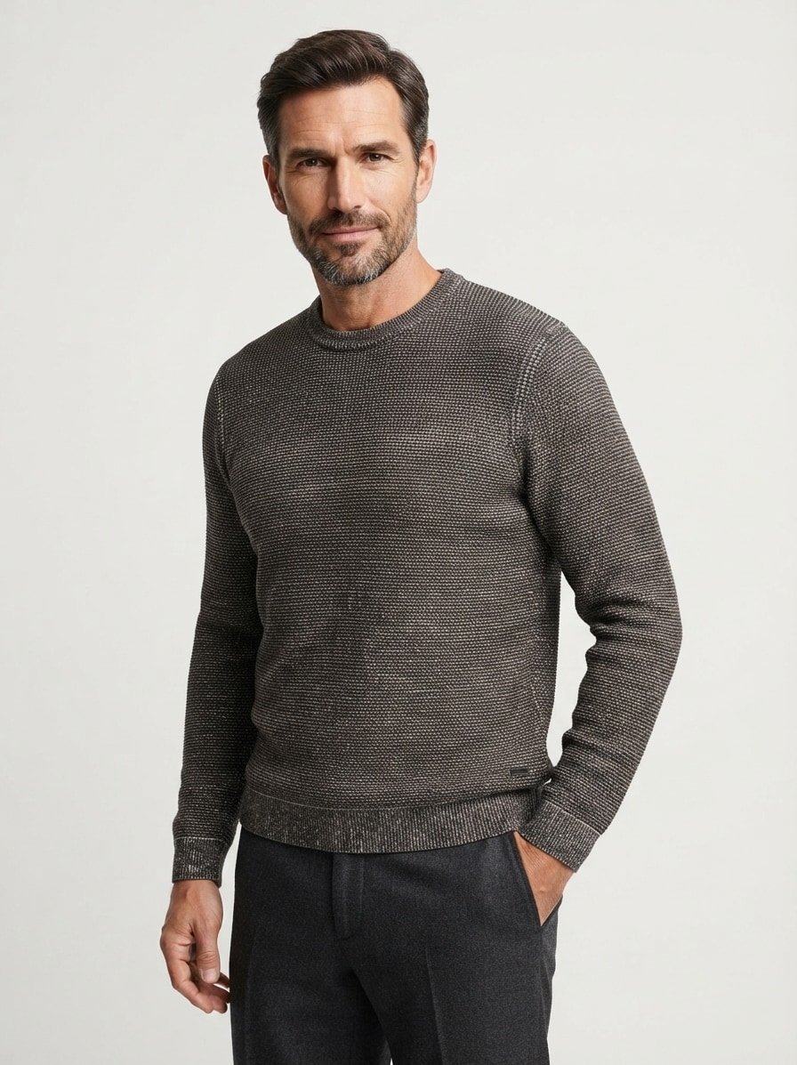 Pullover, Baumwolle, dunkelbraun
