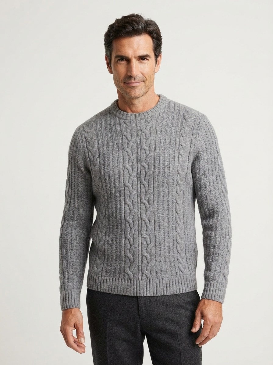 Pullover, Wolle-Mikrofaser, grau