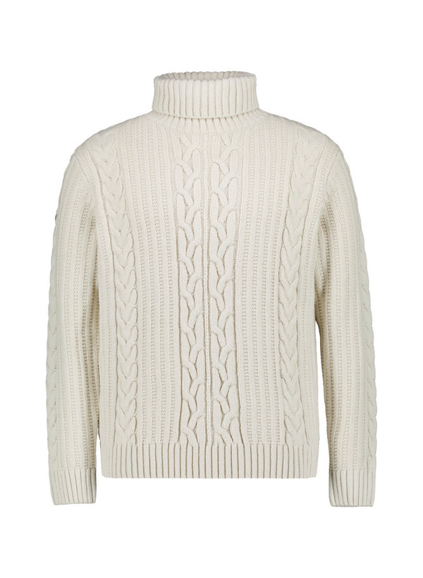 Rollkragenpullover, Wolle-Mikrofaser, ecru
