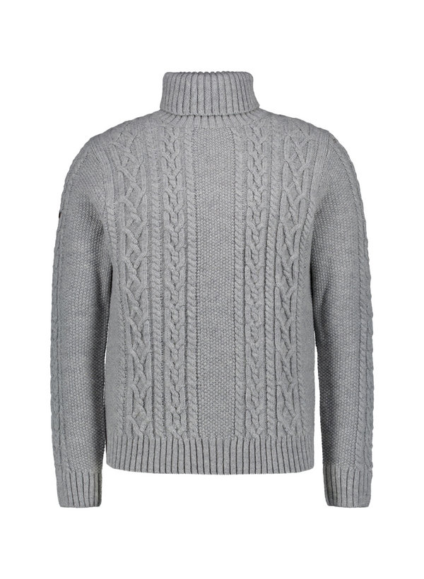 Rollkragenpullover, Wolle-Mikrofaser, grau