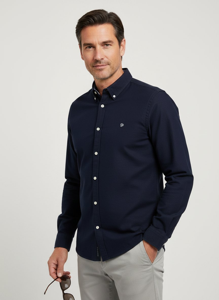 Hemd, Regular Fit, Baumwolle, navy