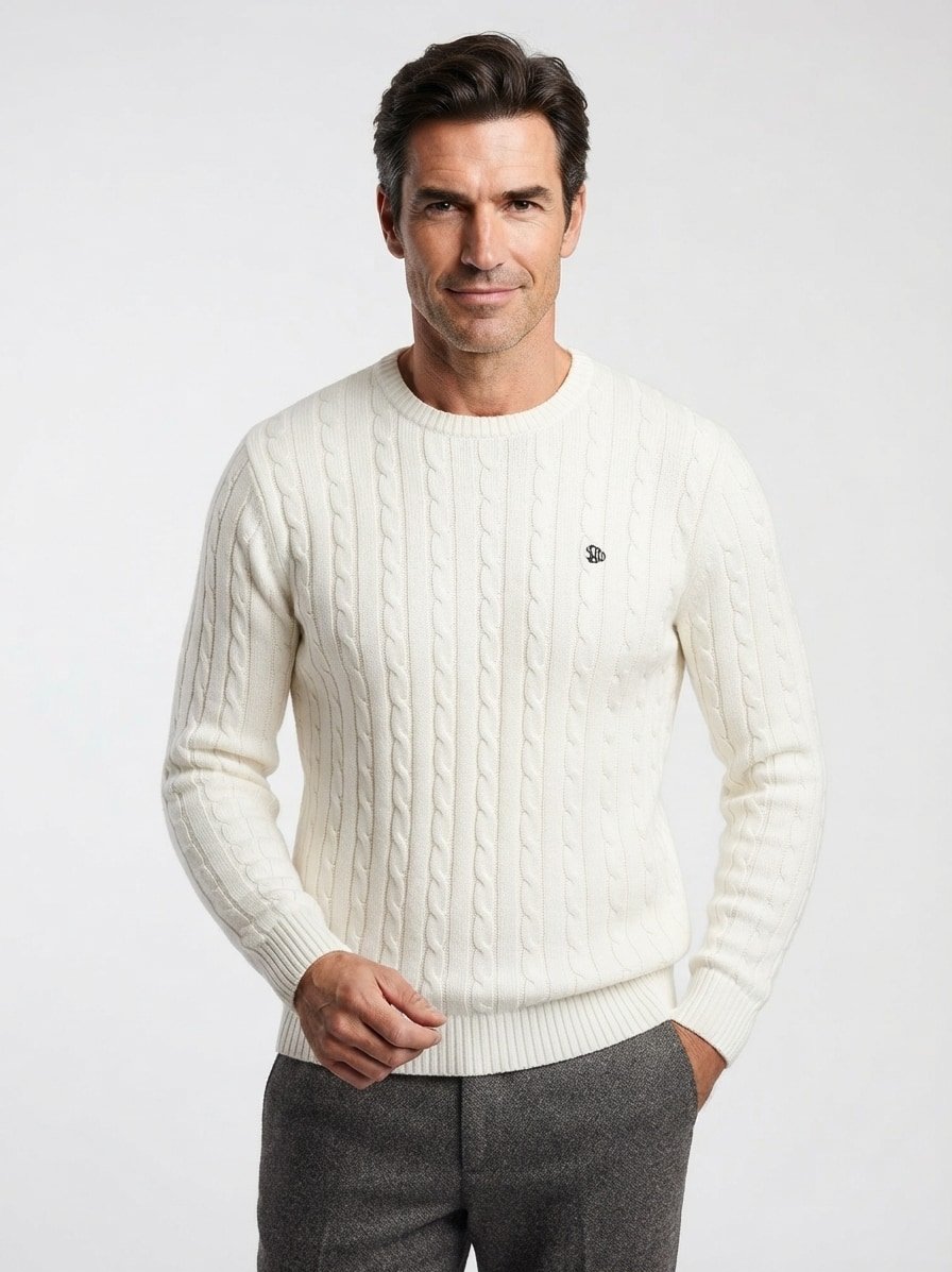 Pullover, Baumwolle, ecru