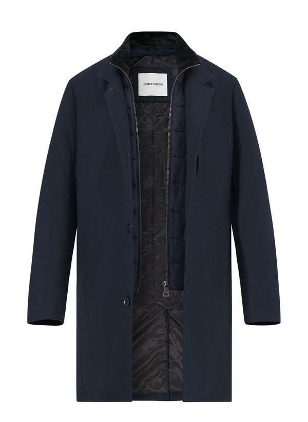 Pierre Cardin Herren Jacke blau Mikrofaser unifarben