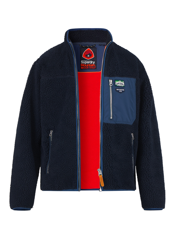 Jacke, Fleece, Teddyfell, navy