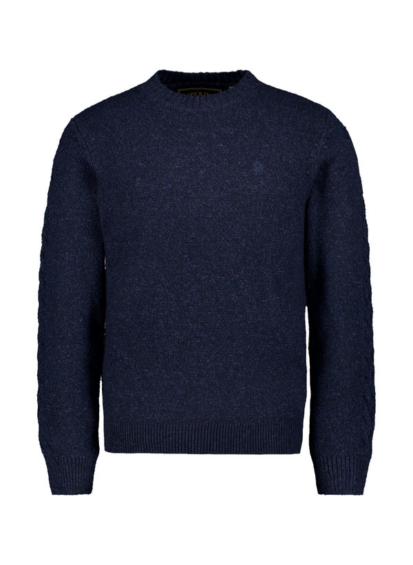 Pullover, Baumwoll-Stretch, navy meliert