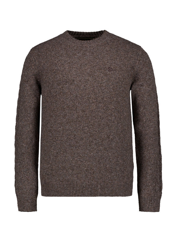 Pullover, Baumwoll-Stretch, dunkelbraun meliert