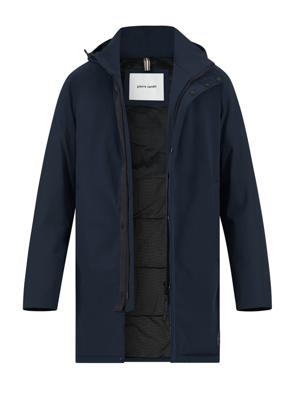 Pierre Cardin Herren Mäntel blau Mikrofaser unifarben
