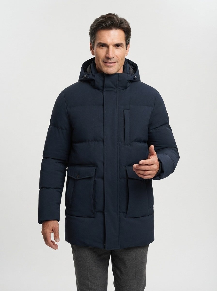 Parka, Mikrofaser wasserabweisend, dunkelblau