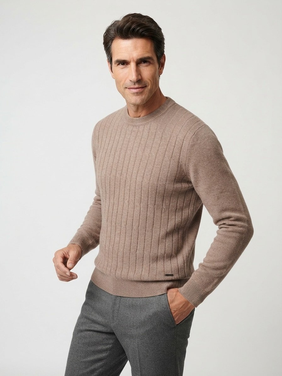 Pullover, Wolle-Baumwolle, otter