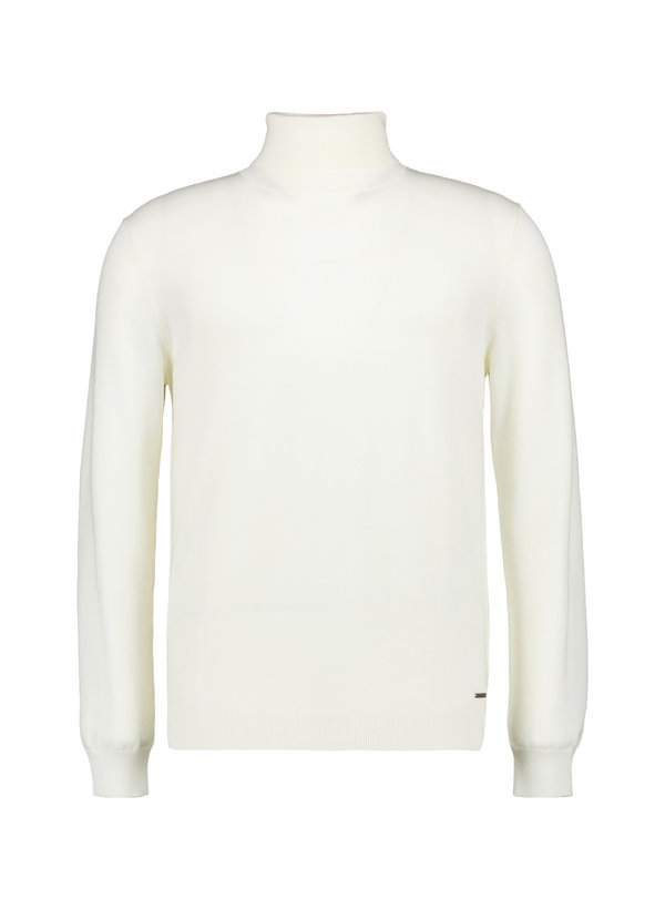 Rollkragenpullover, Extrafein Merinowolle Baumwolle, ecru