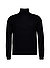 Rollkragenpullover, Extrafein Merinowolle Baumwolle, schwarz - schwarz