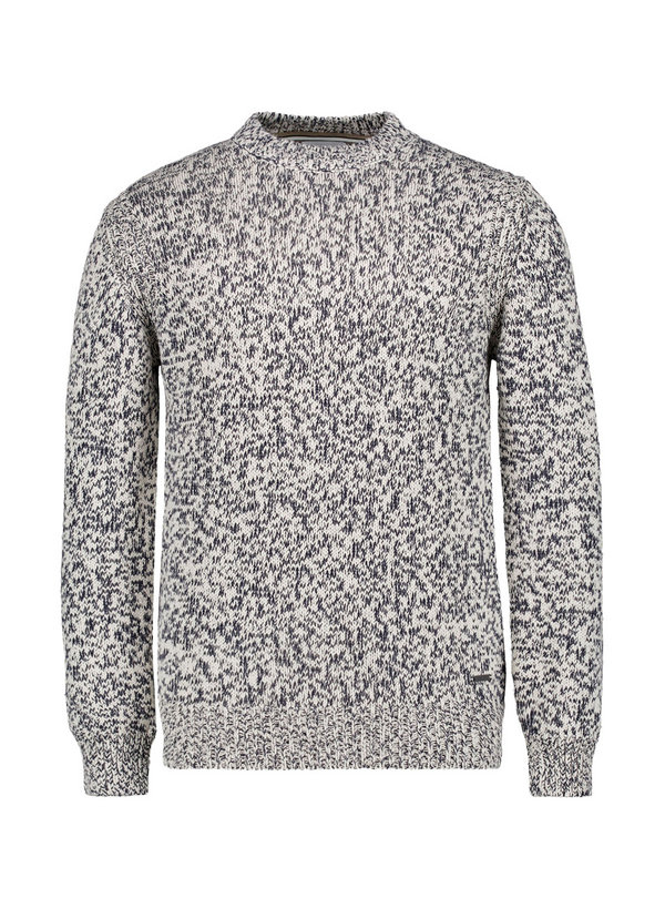 Pullover, Baumwolle, weiß-schwarz meliert