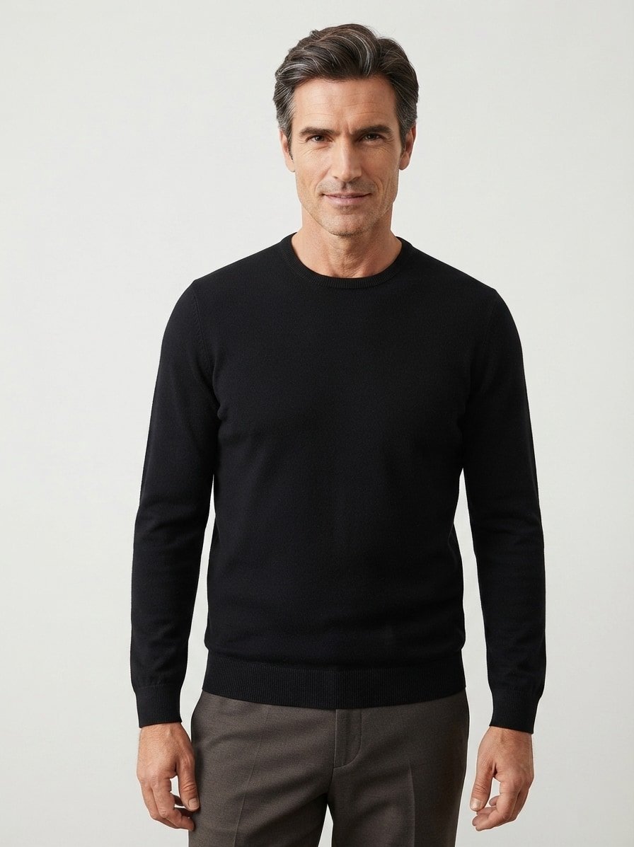 Pullover, Extrafein Merinowolle Baumwolle, nachtblau