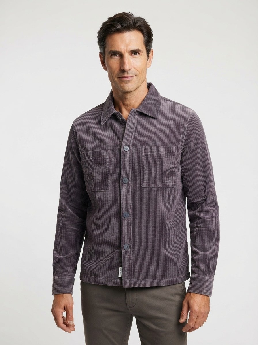 Overshirt, Regular Fit, Cord, asphalt