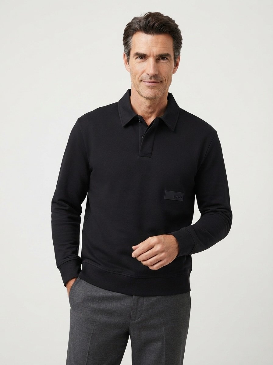 Sweatshirt, Baumwolle, schwarz