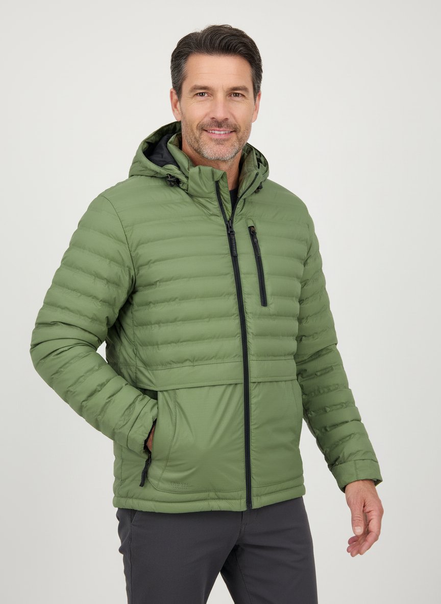 Steppjacke, Mikrofaser wasserabweisend, grün