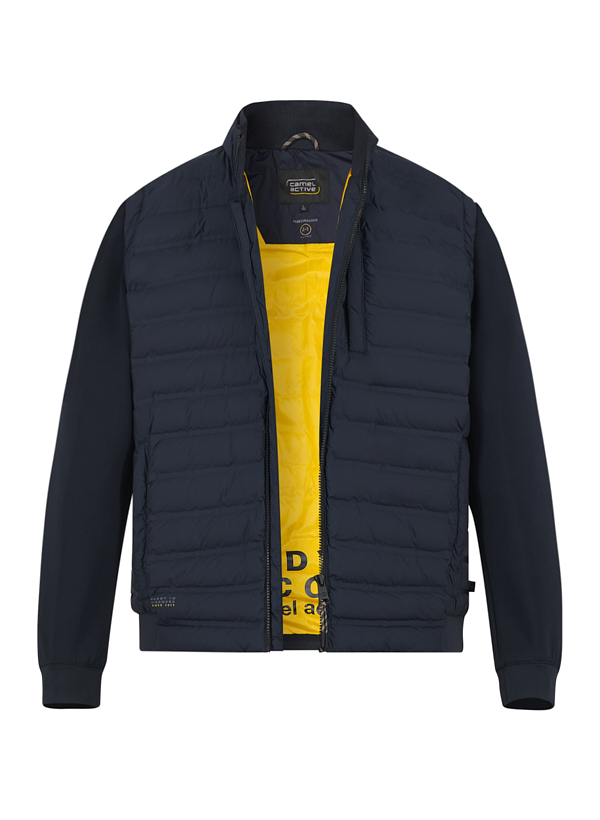 Hybrid Jacke, Mikrofaser wasserabweisend, dunkelblau