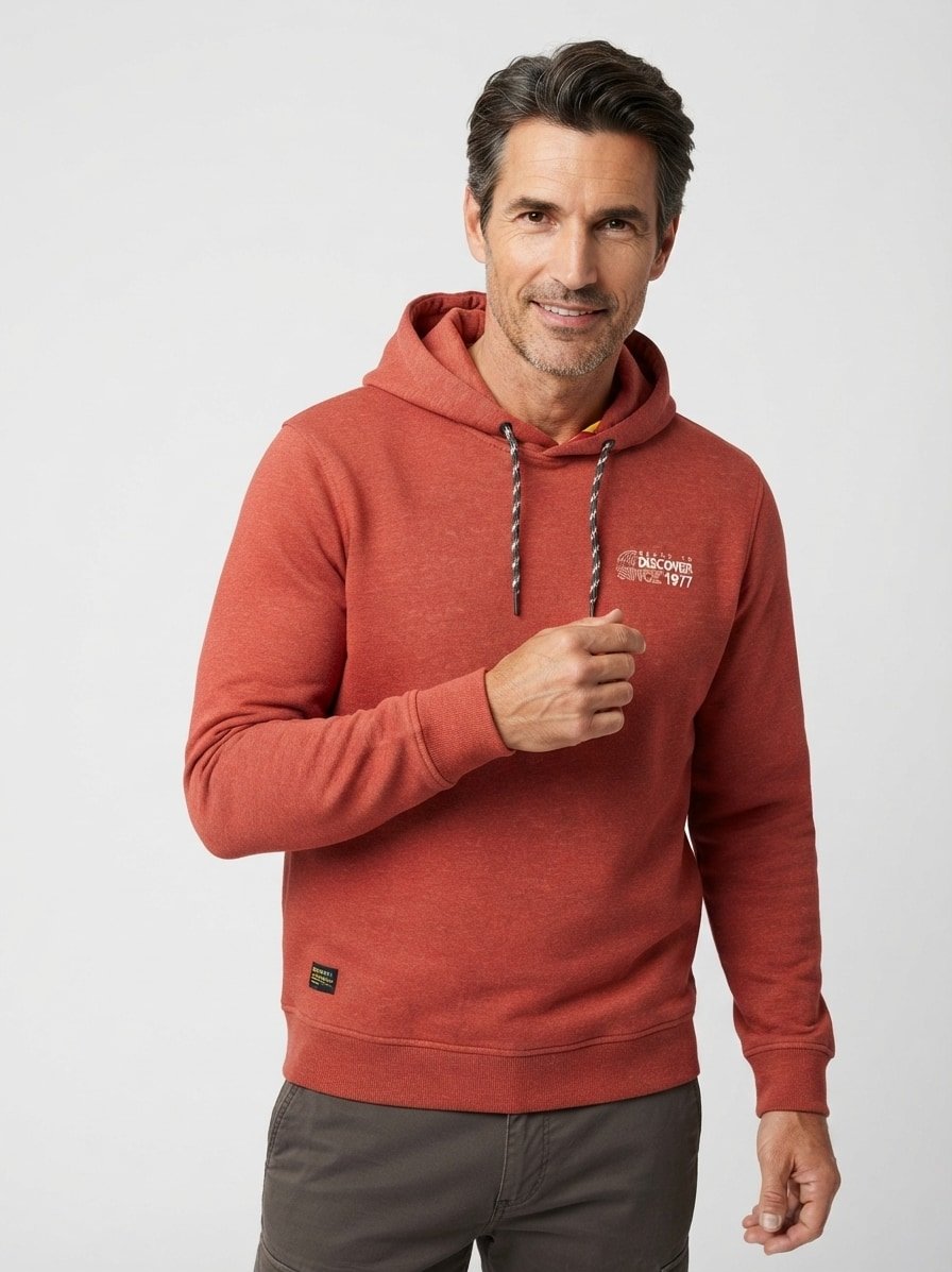 Hoodie, Baumwolle, rot