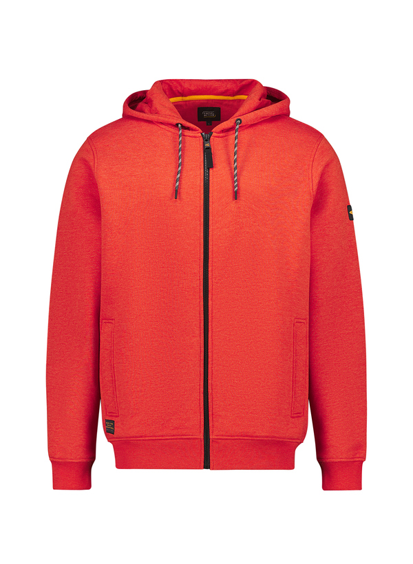 Sweatjacke, Baumwolle, orange meliert