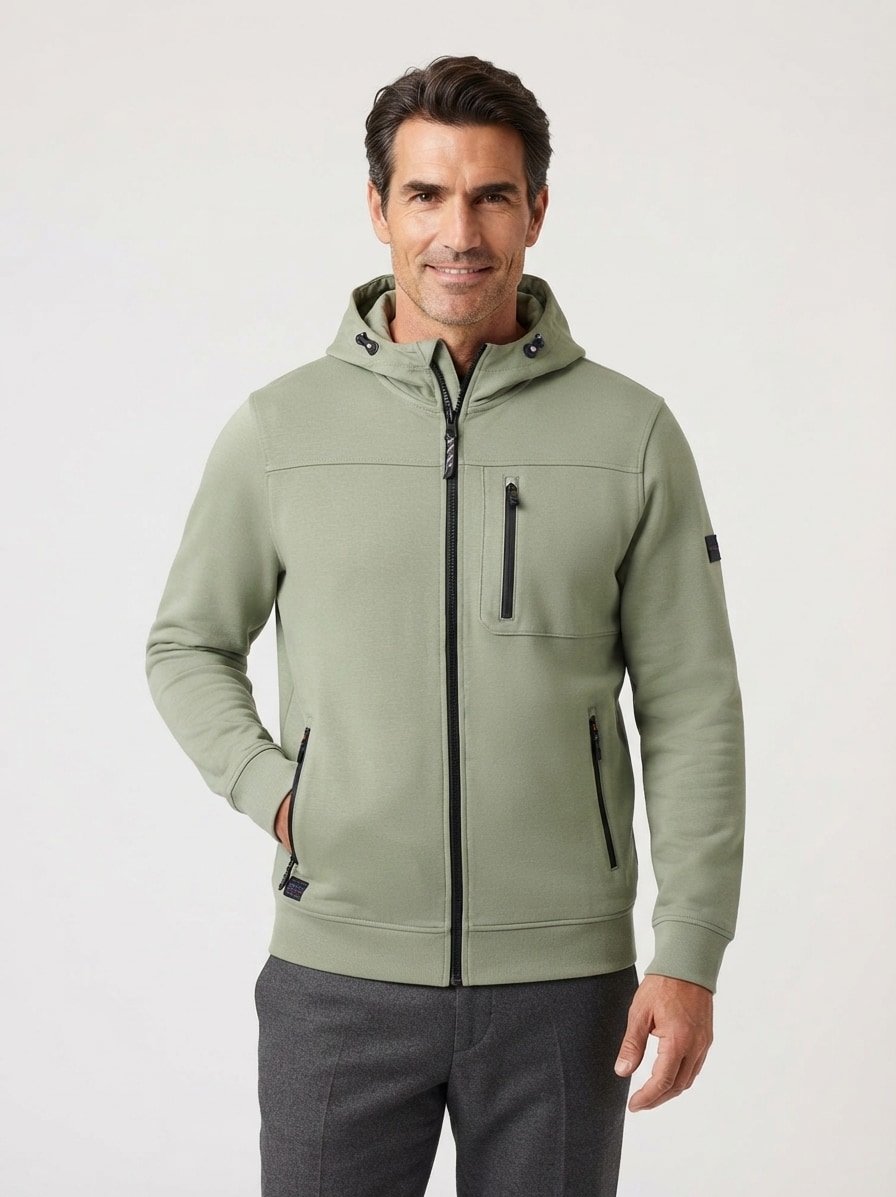 Sweatjacke, fleXXXactive®, Stretch-Baumwolle, grün