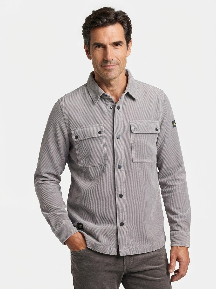 Overshirt, Baumwoll-Cord, grau