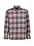 Hemd, Baumwoll-Stretch, Button Down, Brusttasche, grau-orange kariert - grau-orange