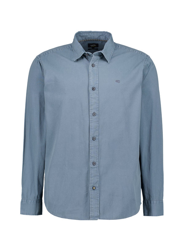 camel active Herren Hemd blau Baumwolle Comfort Fit